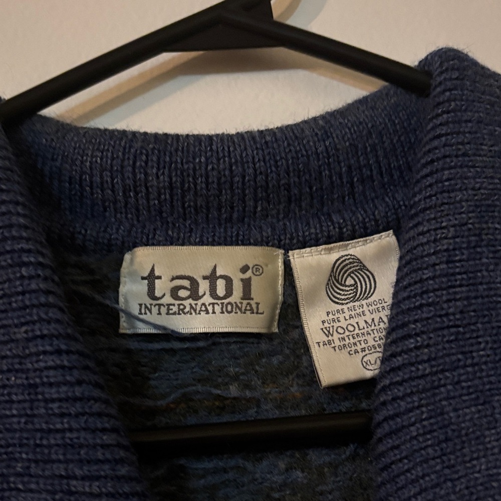 Tabitha Blue Multi-Color Patterned Wool Cardigan - Picture 3 of 3
